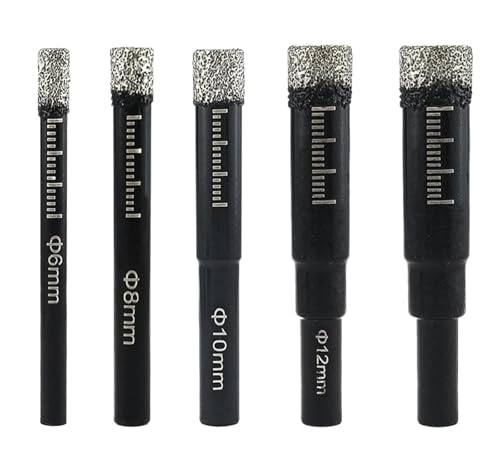 1PC/5PCS/7PCS Runder Griff Trockengelötete Diamant-Lochsäge for Porzellanfliesen, Marmor, Glas, Keramikkronen, Bohrer(5Pcs 6-14mm) von Hameate