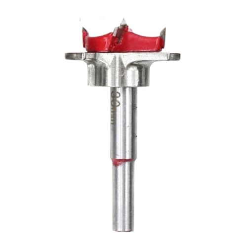 1PC/5PCS Hinge Hole Opener Woodworking Carbide Drill Bits Positioning Hole Saw Adjustable Boring Bit(30mm Red) von Hameate