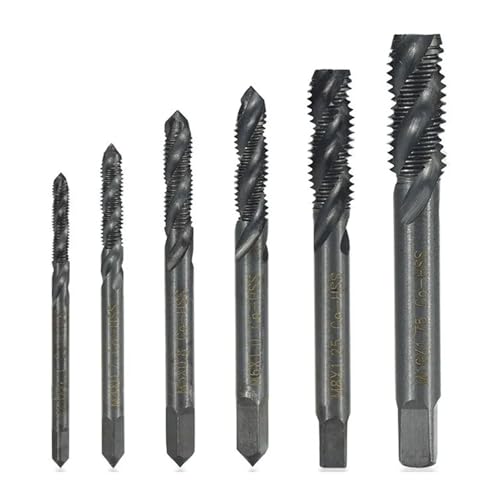 1PC/6PCS HSS Gewinde Tap Spiral Maschine Tap Threading Werkzeug Nitrid Beschichtet Schraube Tap Bohrer(6pcs set) von Hameate