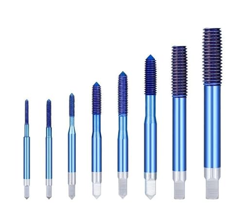 1PC/8PCS Nutenlose Formmaschinengewindebohrer M2-M12 Nano Blau Beschichtete Gewindebohrer HSS Gewindebohrer Extrusionsgewindebohrer(8pcs Set) von Hameate