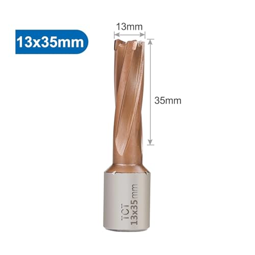 1PC 3/4 Shank Annular Magnetic Hollow Drill Bit Coated Core Drill Bit For Metal Cutting Hole Saw(13x35mm) von Hameate