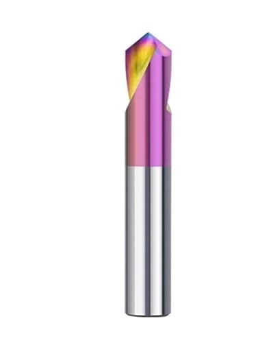 1PC Fasenfräser Zwei Flöte 90 Grad Hartmetall-Anbohrer Spiralflöte Beschichtete Anfasbohrwerkzeuge(8x8x60L) von Hameate