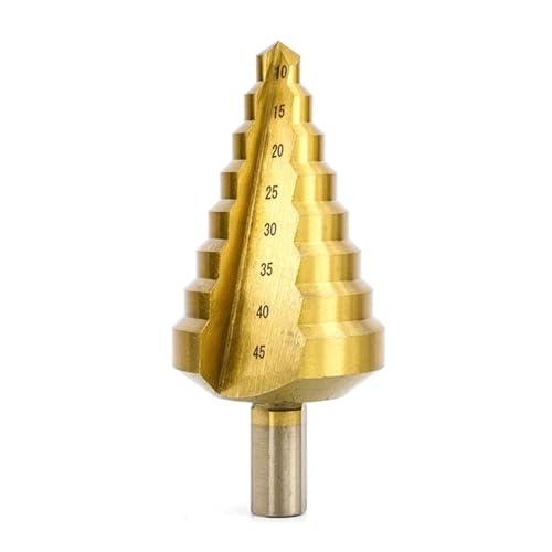 1PC HSS Titan Beschichtet Schritt Bohrer for Holz Loch Dreieck Schaft Kern Bohrer(10-45 Straight) von Hameate
