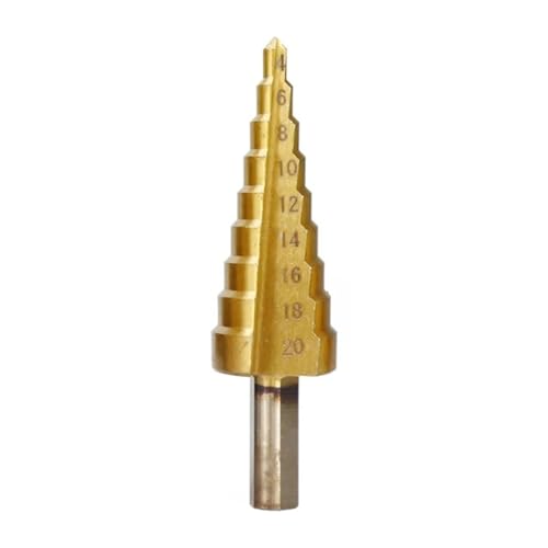 1PC HSS Titan Beschichtet Schritt Bohrer for Holz Loch Dreieck Schaft Kern Bohrer(4-20 Spiral) von Hameate