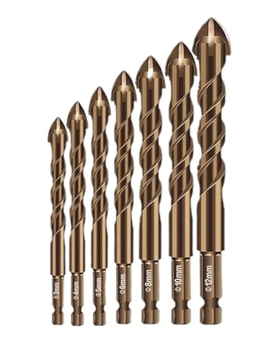 1PC Kreuz Hex Fliesen Bits Glas Keramik Beton Loch Opener Legierung Dreieck Bohrer(5mm) von Hameate