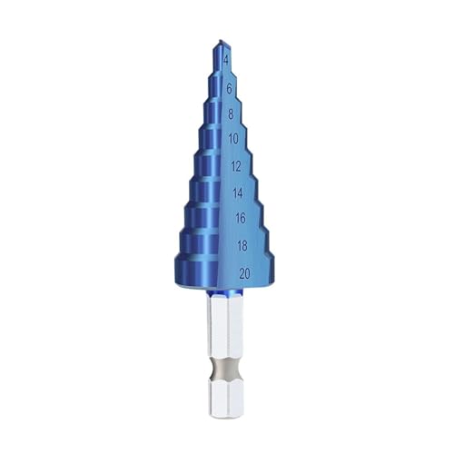 1PC Stufenbohrer HSS Blau beschichteter Stufenkegelbohrer Sechskantschaft Stufenbohrer for Holzmetalllochschneider(1pc 4-20) von Hameate