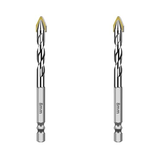 2 STÜCKE/3 STÜCKE/4 STÜCKE/5 STÜCKE Sechskantschaft Exzentrische Bohrer for Ziegel Stahl Fliesen Holz Glas Kunststoff Wand Spiegel Mauerwerk Beton Bohrer(2PCS 8mm) von Hameate