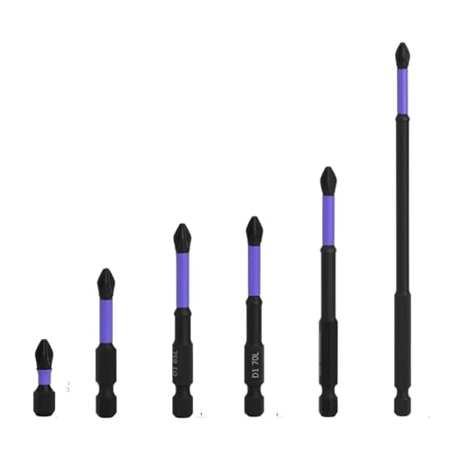 3 STÜCK/4 STÜCK/5 STÜCK/6 STÜCK Magnetischer D1 Anti-Schock-Kopf Hohe Härte Rutschfeste Schlagbits Kreuzschraubendreher(6PCS) von Hameate
