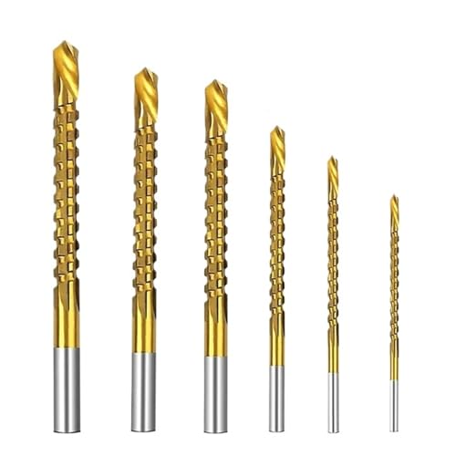 3 STÜCKE/6 STÜCKE HSS Spiralbohrer Gezackten Nuten Schneiden Gewindebohrer Spiralsäge Holz Metall Kunststoff Lochsäge Titan Bohrwerkzeuge(6PCS) von Hameate