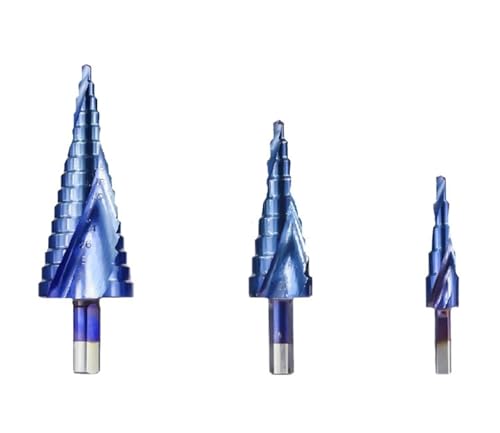 3 STÜCKE HSS 4-12/20/32mm Nano Blau Beschichtet Pagode Form Lochschneider Dreieck Schaft Schritt Bohrer Bit Schritt Kegel Bohrer von Hameate