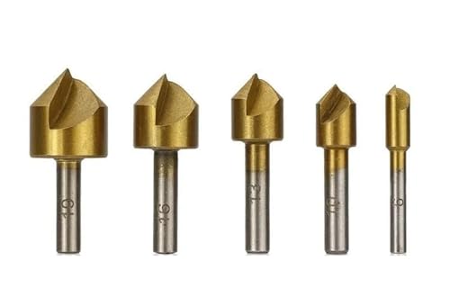 3PCS/5PCS Anfasen 90 Grad 1 Flöte Beschichtete Fase Bohrer Senker Bohrer for Holzbearbeitung Loch(5pcs Set) von Hameate