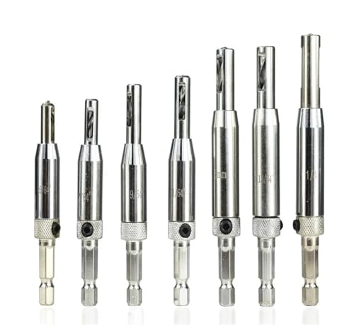 4 STÜCKE/7 STÜCKE 6mm Schaft HSS Selbstzentrierende Scharnierbohrer for Holzbearbeitungswerkzeuge Türschraubenlochsäge Zentrierbohrer(7pcs) von Hameate