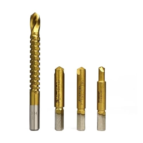 4-teiliges Set for Entfernen beschädigter Schrauben mit Lochsägen-Bohrer-Set, Werkzeug for Entfernen abgebrochener Bolzenbolzen und abgezogener Schrauben, Metallbohrer 4-teiliges Set for Entfernen beschädigter Schrauben mit Lochsägen-Bohrer-Set, Werkzeug for Entfernen abgebrochener Bolzenbolzen und abgezogener Schrauben, Metallbohrer von Hameate