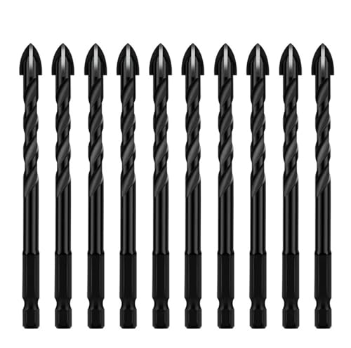 4PCS/5PCS/7PCS/10PCS Hex Bohrer Hartmetall Bohrer Bits for Beton Porzellan Fliesen Glas Metall(10pcs 8mm) von Hameate