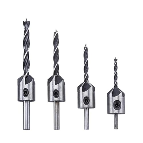 4PCS/7PCS HSS Senker Bohrer Bits for Holzbearbeitung Werkzeuge Mit Hex Key Schraube Loch Bohrer Cutter(4PC) von Hameate