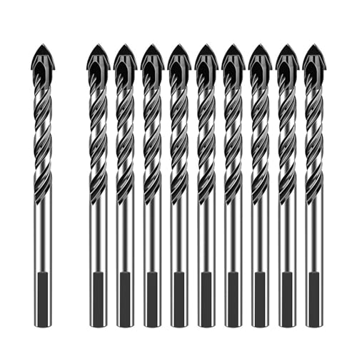 5 STÜCKE/10 STÜCKE Mauerwerk Beton Bohrer for Fliesen Glas Keramik Wand Ziegel Stein Weichmetall Holz Hartmetall Bohrer Spitze(10PCS-10mm) von Hameate