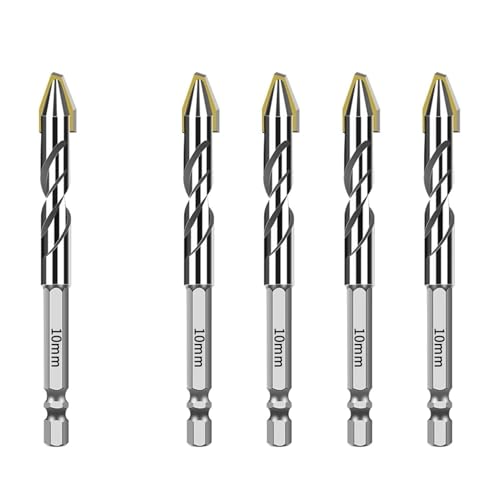 5 STÜCKE/6 STÜCKE/10 STÜCKE Sechskantschaft Exzentrische Bohrer for Ziegel Stahl Fliesen Holz Glas Kunststoff Wand spiegel Mauerwerk Beton Bohrer(5PCS 10mm) von Hameate