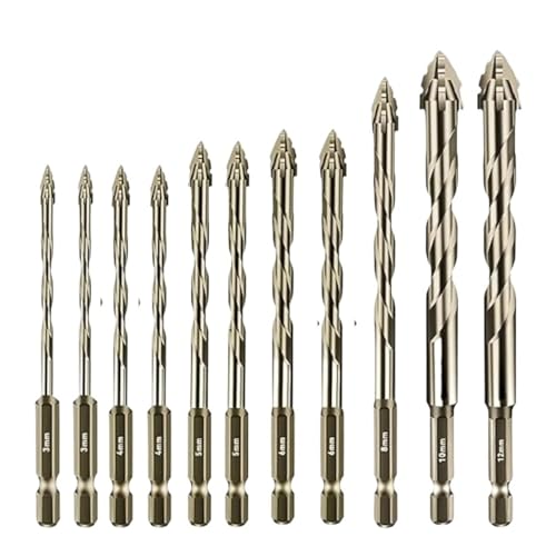 5 STÜCKE/7 STÜCKE/11 STÜCKE/12 STÜCKE Vierflöte Sägezahn Exzentrische Bohrer for Beton Fliesen Keramik Holz Bohren Mauerwerk Bohrer Werkzeuge(11PCS SET) von Hameate