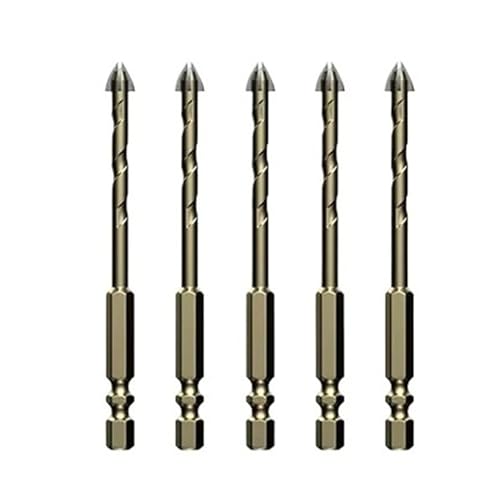 5 STÜCKE Bohrer Fliesenbohrer Hohe Härte Glas Vierkantbohrlochöffner Fliesenbetonwand Reibbohrer Werkzeuge(3mm x 5) von Hameate