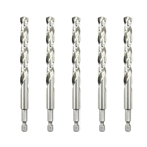 5 STÜCKE HSS Schnellarbeitsstahl Spiralbohrer 1/4 Sechskantschaft Ersatz Sechskantgriff Stahlwerkzeug(5pcs 10mm) von Hameate