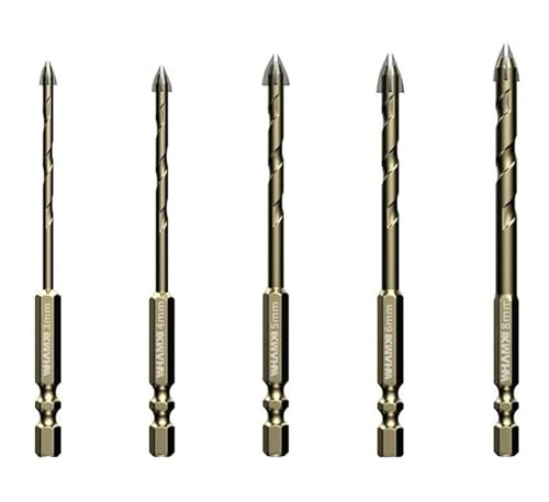 5PCS/7PCS Mauerwerk Beton Bohrer Bits for Glas Keramik Fliesen Ziegel Kunststoff Hard Alloy Wand Loch Opener Hex Schaft(5PCs) von Hameate