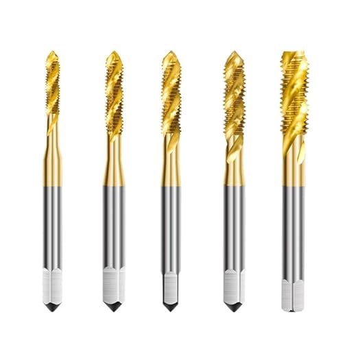 5PCS Gewinde Tap Tap Sprial Bohrer Threading Werkzeuge HSS Stahl Schraube Tap von Hameate