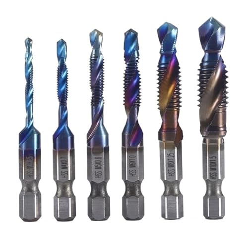 6 STÜCKE Gewindebohrer Titan Überzogene Sechskantschaft HSS Schraube Maschine Verbindung Handwerkzeuge Gewindebohrer Bohrer 6 STÜCKE Gewindebohrer Titan Überzogene Sechskantschaft HSS Schraube Maschine Verbindung Handwerkzeuge Gewindebohrer Bohrer von Hameate