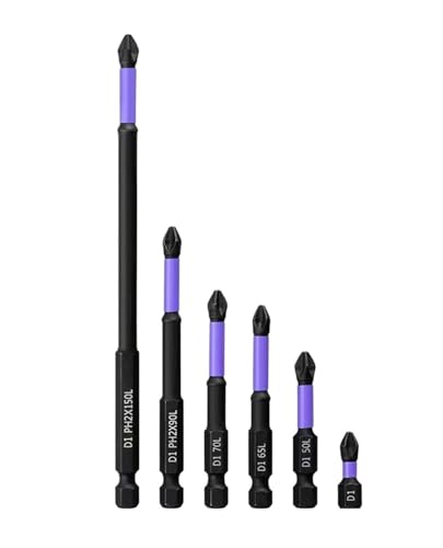6 Stück magnetische Schraubendreher-Bits, rutschfest, stoßfest, Phillips-Schlagbits, Sechskantschaft, legierter Stahl, Bits, geeignet for Werkzeuge 6 Stück magnetische Schraubendreher-Bits, rutschfest, stoßfest, Phillips-Schlagbits, Sechskantschaft, legierter Stahl, Bits, geeignet for Werkzeuge von Hameate