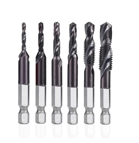6-teiliges Gewindebohrer-Set mit Sechskantschaft, M3, M4, M5, M6, M8, M10, Gewindebohrer for die Metallbearbeitung, Maschinengewindebohrer 6-teiliges Gewindebohrer-Set mit Sechskantschaft, M3, M4, M5, M6, M8, M10, Gewindebohrer for die Metallbearbeitung, Maschinengewindebohrer von Hameate