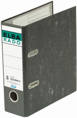 Ordner rado für A5 hoch 75mm Wolkenmarmor schwarz Packung mit 24 Stück von Hamelin GmbH