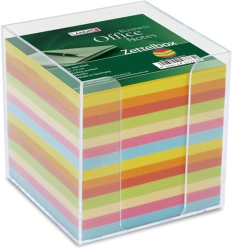 Zettelbox 9,5x9,5x9,5 cm ca. 800 Blatt bunt Packung mit 12 Stück von Hamelin GmbH