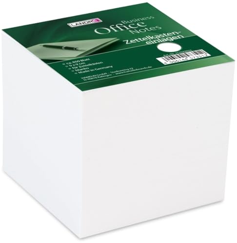 Zettelkasten Ersatzeinlagen 9x9x8,5 cm ca. 800 Blatt weiß Packung mit 16 Stück von Hamelin GmbH