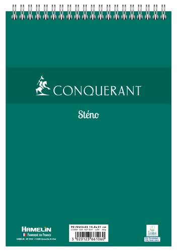 001BLOC 100102625 CONQUERANT SEPT Spiralbuch, kariert, 90 Blatt von Oxford