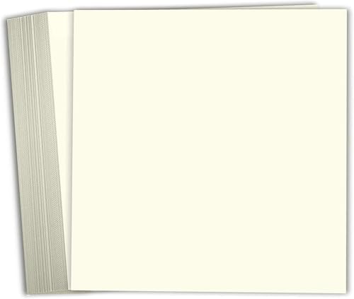 Hamilco Kartonpapier, 30,5 x 30,5 cm, cremefarbener Karton, 36,3 kg Einband, 50 Stück von Hamilco