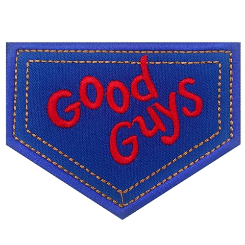 Good Guys Aufnäher für Chucky-Kostüm, Erwachsene, Damen, Erwachsene, Herren, Chucky Shirt, Pullover, Halloween, gute Jungs, Overall, Chucky Tattoos, temporäre Halloween-Tattoos – zum Aufbügeln Good Guys Aufnäher für Chucky-Kostüm, Erwachsene, Damen, Erwachsene, Herren, Chucky Shirt, Pullover, Halloween, gute Jungs, Overall, Chucky Tattoos, temporäre Halloween-Tattoos – zum Aufbügeln von Hamowtux