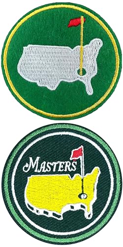 Masters Aufnäher zum Aufbügeln, Golf-Flicken, zum Aufbügeln, Parches de Golf, Masters, Caddy, Kostüm, bestickter Aufnäher, Rückseite für Stickereien, Hüte, Rucksäcke, Taschen, 2 Stück Masters Aufnäher zum Aufbügeln, Golf-Flicken, zum Aufbügeln, Parches de Golf, Masters, Caddy, Kostüm, bestickter Aufnäher, Rückseite für Stickereien, Hüte, Rucksäcke, Taschen, 2 Stück von Hamowtux