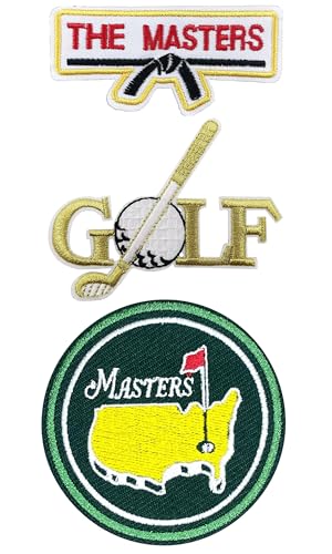 Masters Aufnäher zum Aufbügeln, Golf-Flicken, zum Aufbügeln, Parches de Golf, Masters, Caddy-Kostüm, bestickter Aufnäher, Rückseite für Stickereien, Hüte, Rucksäcke, Taschen, 3 Stück Masters Aufnäher zum Aufbügeln, Golf-Flicken, zum Aufbügeln, Parches de Golf, Masters, Caddy-Kostüm, bestickter Aufnäher, Rückseite für Stickereien, Hüte, Rucksäcke, Taschen, 3 Stück von Hamowtux