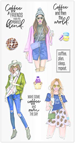 Hampton Art Rongrong Clear Stamps – Coffee Then The World von Hampton Art