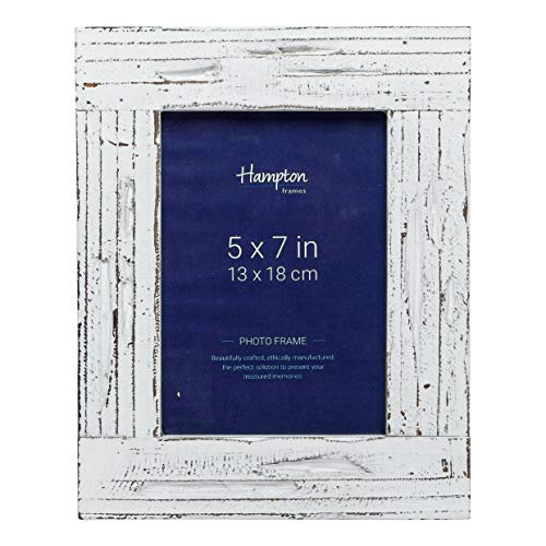 Hampton Frames FARMHOUSE FRM65257W Bilderrahmen, Holz, Shabby-Chic, 13 x 18 cm, Weiß von Hampton Frames