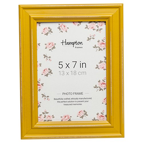 Hampton Frames PAL301957M Bilderrahmen, Shabby-Chic-Stil, 13 x 18 cm, aus Holz, Senfgelb von Hampton Frames