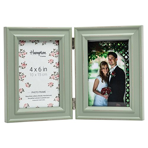 Hampton Frames Paloma Bilderrahmen, Shabby-Chic, holz, graugrün, Double 2-4x6 von Hampton Frames
