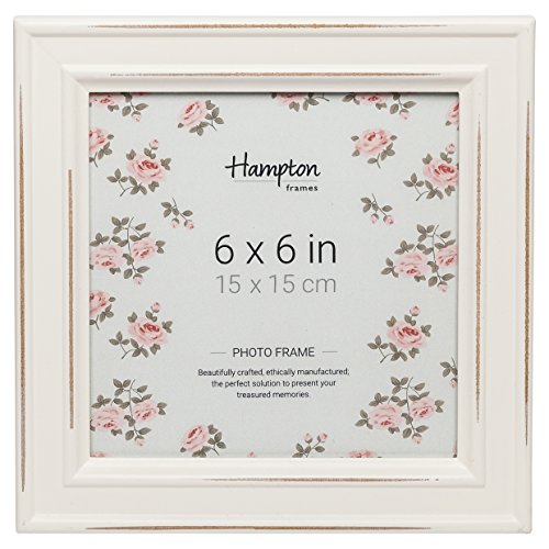 Hampton Frames Paloma Bilderrahmen, Shabby-Chic, holz, weiß, 6x6 (15x15cm) von Hampton Frames