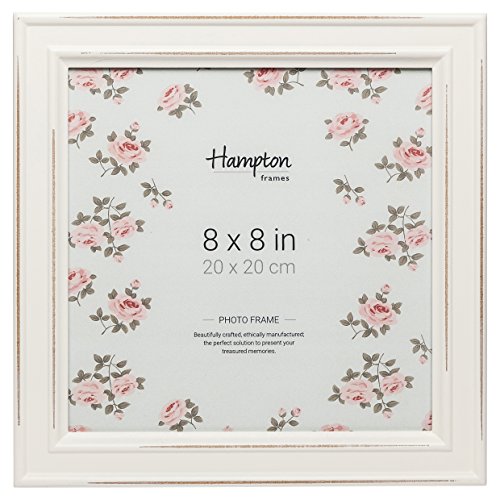 Hampton Frames Paloma Bilderrahmen, Shabby-Chic, holz, weiß, 8x8 (20x20cm) von Hampton Frames