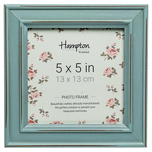 Hampton Frames | Paloma Fotorahmen 13x13cm, Blau, Holz | Quadratisch, Glasöffnung, Wand- und Tischaufstellung | Stilvoller Bilderrahmen für Zuhause oder Büro von Hampton Frames
