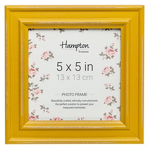 Hampton Frames Paloma Quadratischer Bilderrahmen, Holz, senfgelb, 5x5 (13x13cm) von Hampton Frames
