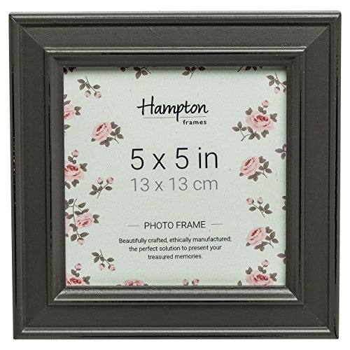 Hampton Frames Paloma Quadratischer Bilderrahmen, Holz, grau, 5x5 (13x13cm) von Hampton Frames