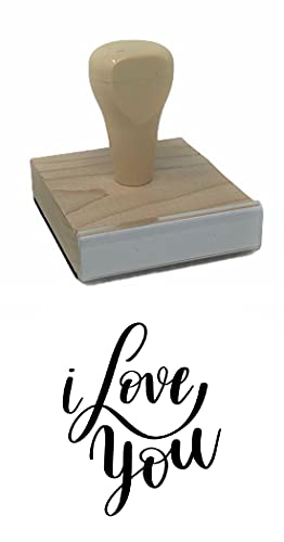 Hampton Tech Gummistempel "I Love You", 5,1 x 5,1 cm, Holzstempel von Hampton Tech