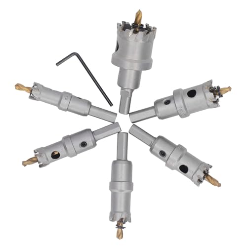 Hamwesh TCT -Loch -Kit, Premium TCT Zemented Carbid 3 Blatt Design 6pcs Metall Schneidlochsäge Set mit Mehrzweckbohrstücken für Edelstahl Eisen Aluminium Holzfaserglas Hamwesh TCT -Loch -Kit, Premium TCT Zemented Carbid 3 Blatt Design 6pcs Metall Schneidlochsäge Set mit Mehrzweckbohrstücken für Edelstahl Eisen Aluminium Holzfaserglas von Hamwesh