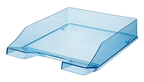 HAN Briefablage KLASSIK TRANSPARENT, 6 STÜCK, moderne, transparente und stapelbare Ablage im frischen Design bis Format A4/C4, 1026-X-26, transparent-blau von HAN