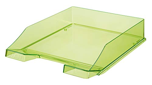 HAN Briefablage KLASSIK TRANSPARENT, 6 STÜCK, moderne, transparente und stapelbare Ablage im frischen Design bis Format A4/C4, 1026-X-27, transparent-grün, von HAN